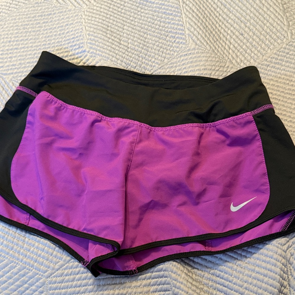 Nike Women's Athletic Shorts in Purple and Black